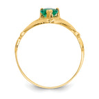 14k Green CZ Polished Claddagh Ring