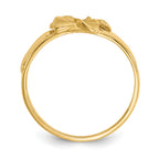 14k Satin & Diamond-Cut Plumeria Ring
