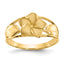14k Satin & Diamond-Cut Plumeria Ring