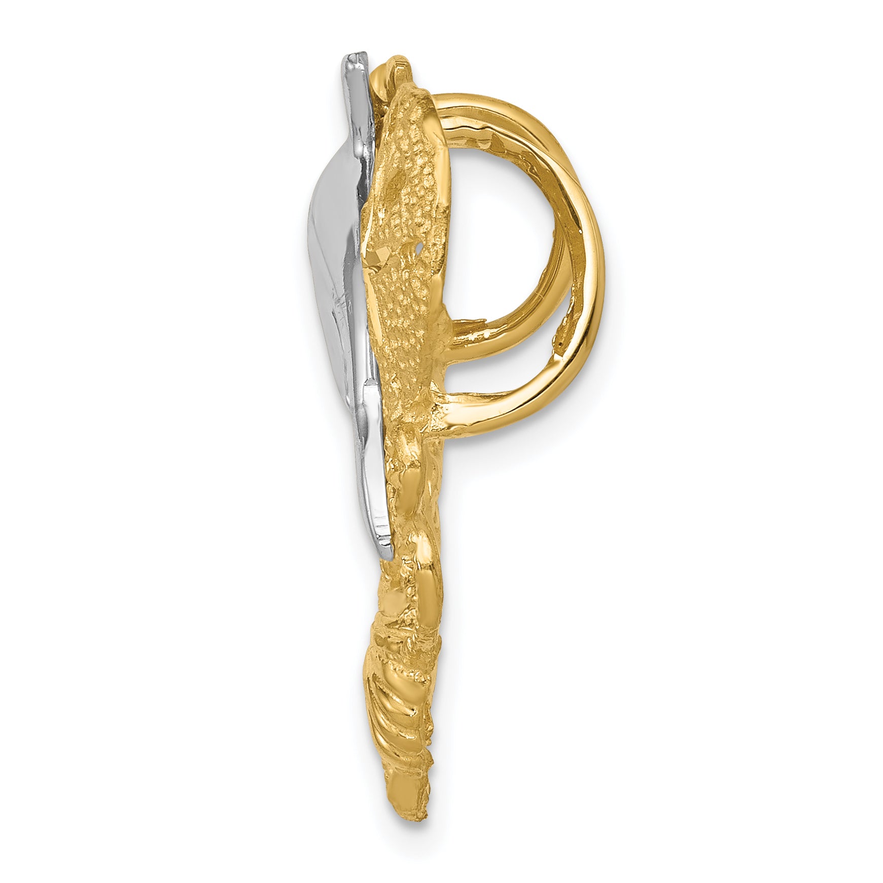 14K Two-Tone Gold Sea Life Pendant Slide for 5mm/6mm Omega Secondary image