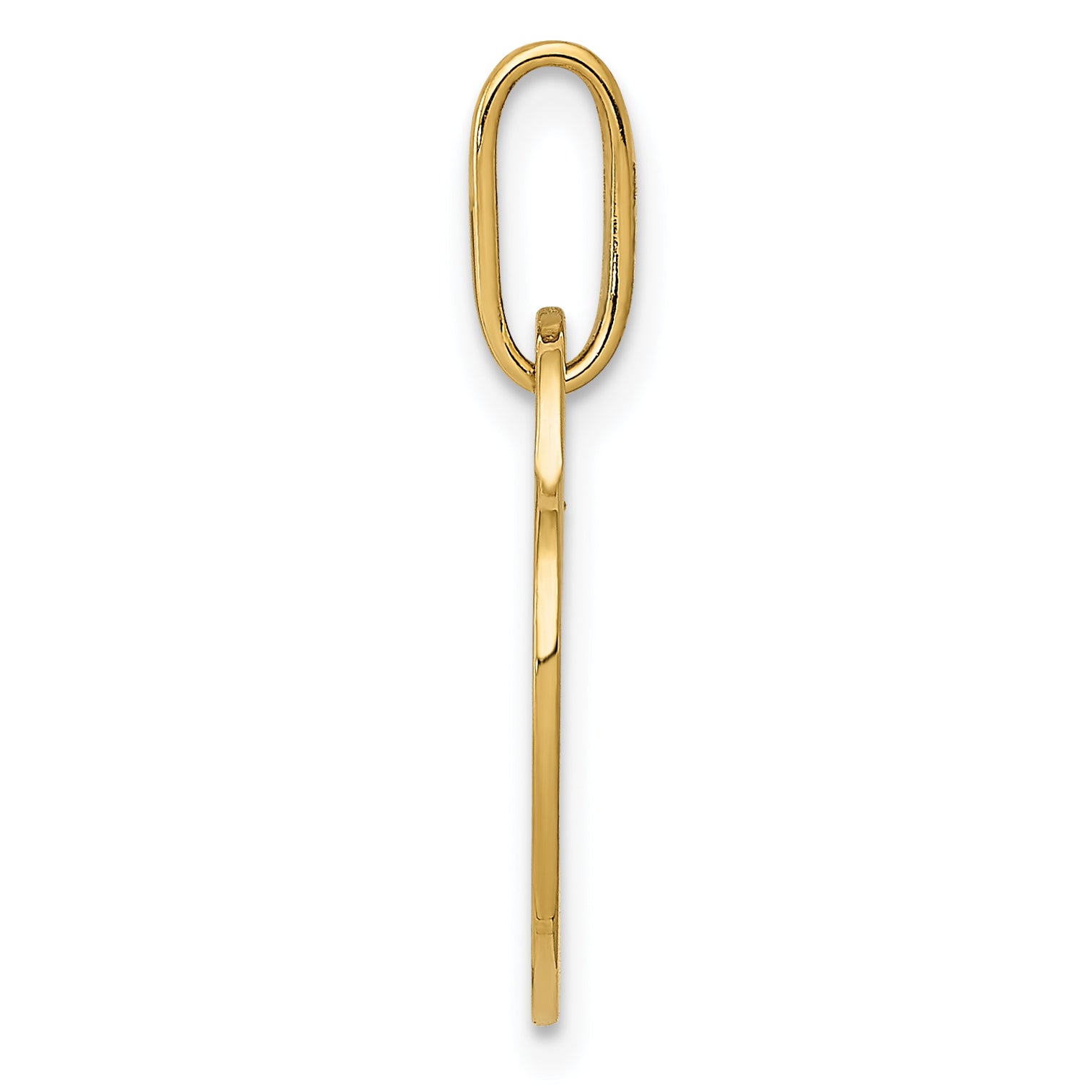 14K Gold Polished Heart Pendant with Engravable Flat Back