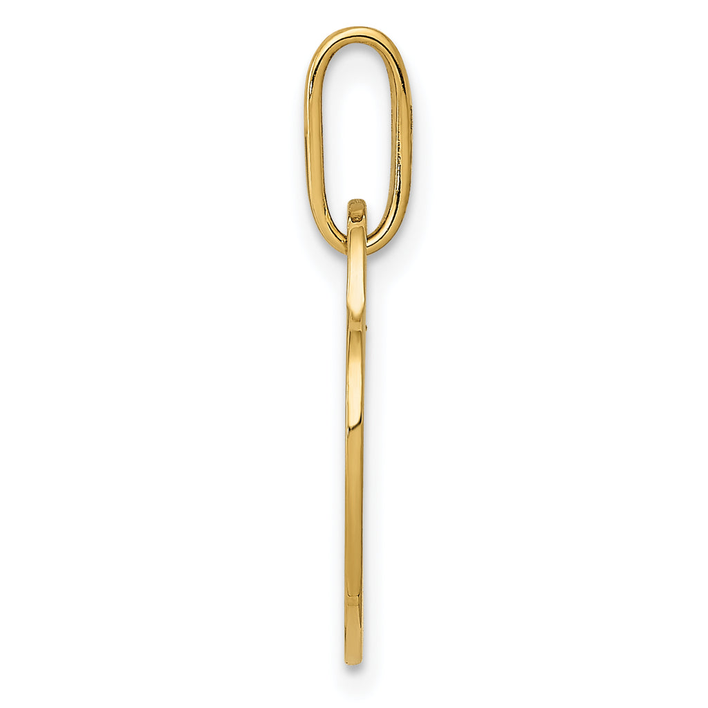 14K Gold Polished Heart Pendant with Engravable Flat Back
