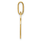 14K Gold Polished Heart Pendant with Engravable Flat Back