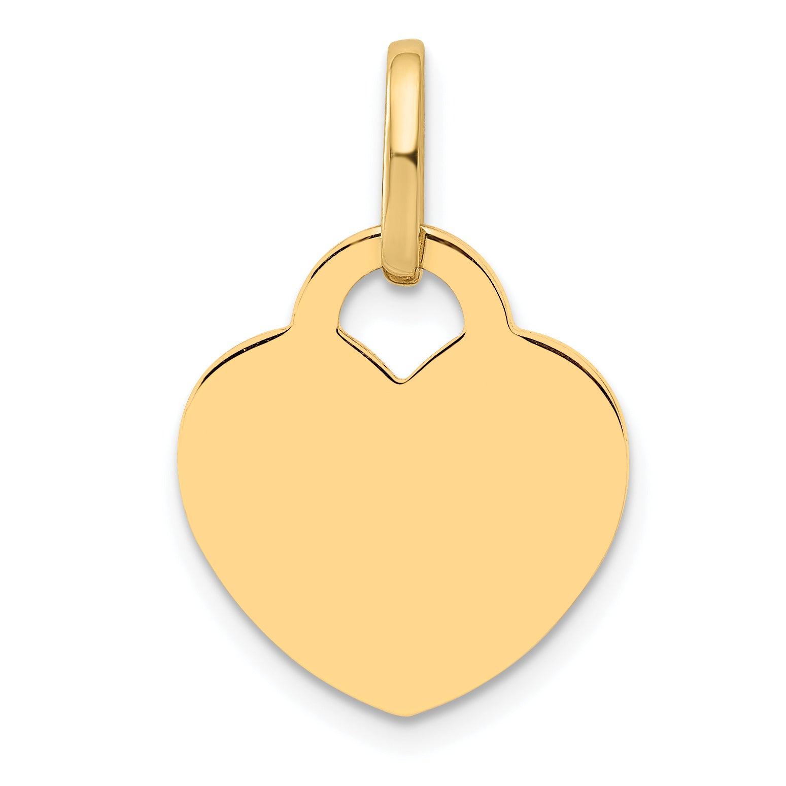 14K Polished Heart Shaped Disc Pendant Main image