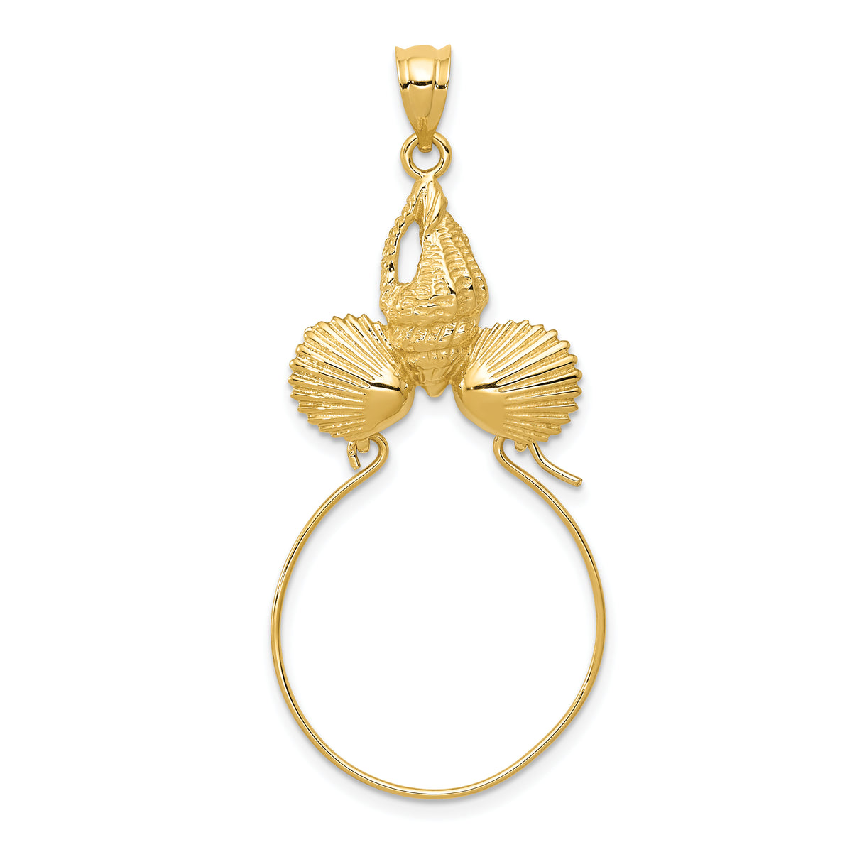 14k Sea Shell Charm Holder