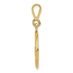 14K Gold Claddagh Pendant for Men with Polished Finish