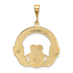 14K Gold Men's Claddagh Pendant with Polished Finish