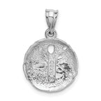 14K White Gold Sanddollar Pendant with Polished Finish for Men by Sophia Jewelers