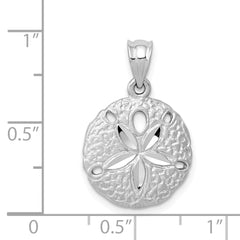 14K White Gold Sanddollar Pendant with Polished Finish for Men by Sophia Jewelers