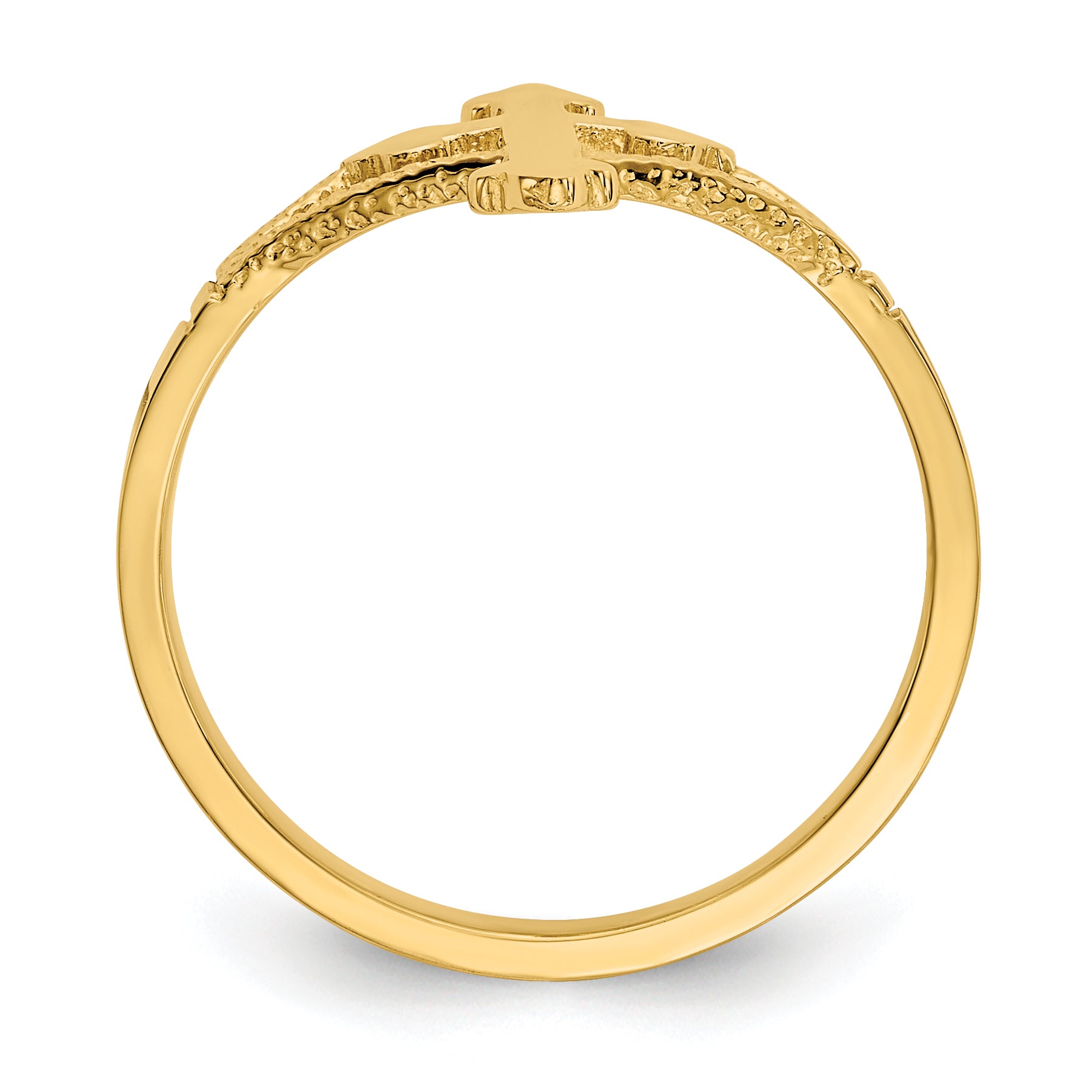 14k Polished Cross Ring Secondary image
