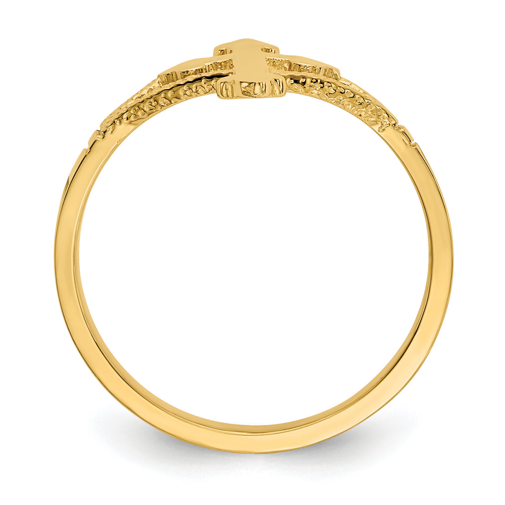 14k Polished Cross Ring
