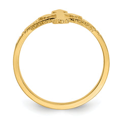 14k Polished Cross Ring