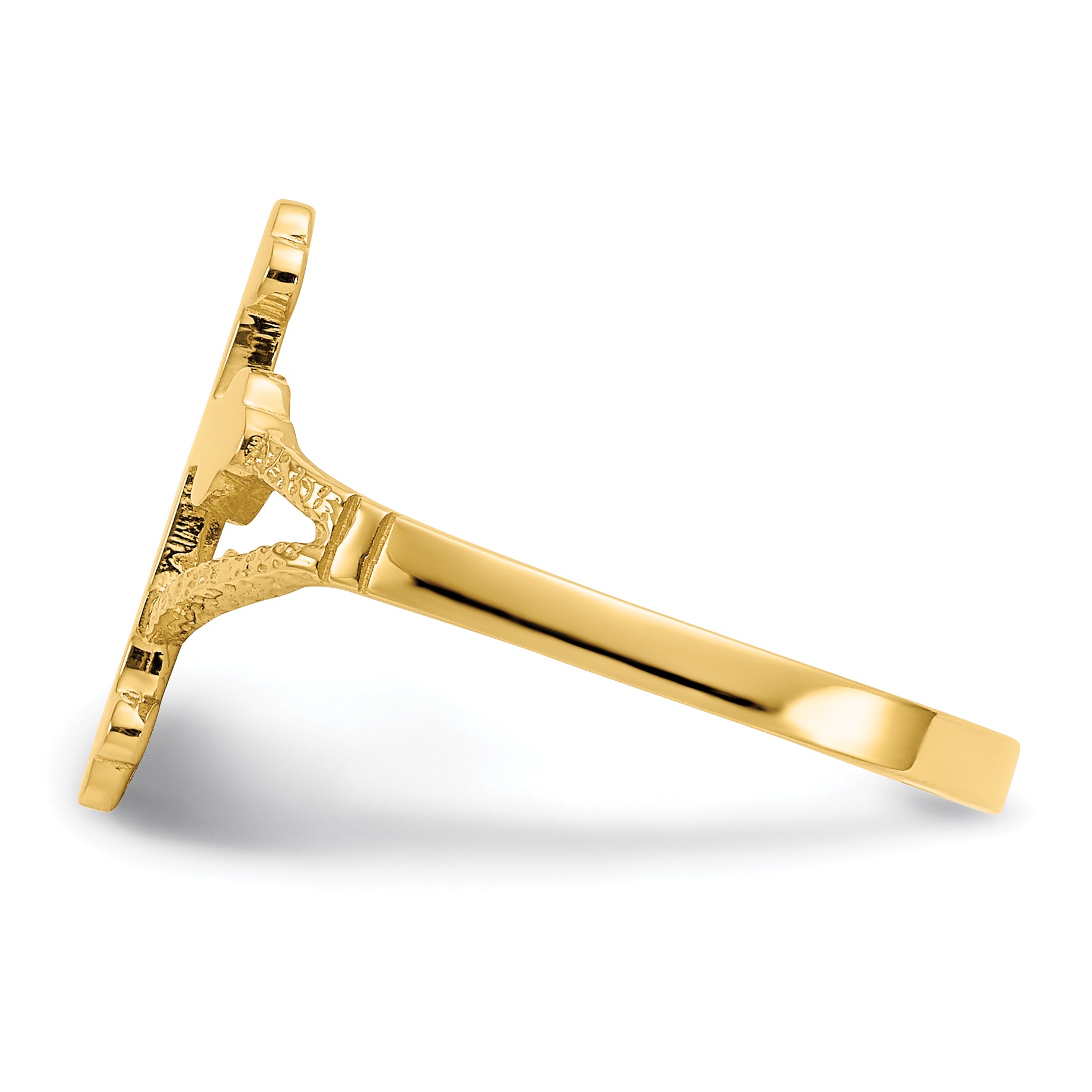 14k Polished Cross Ring