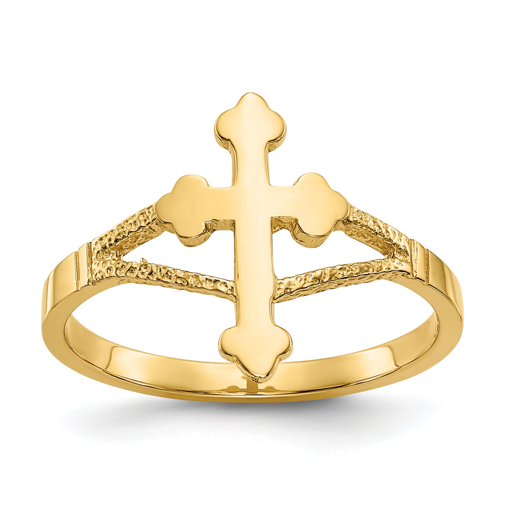 14k Polished Cross Ring Main image