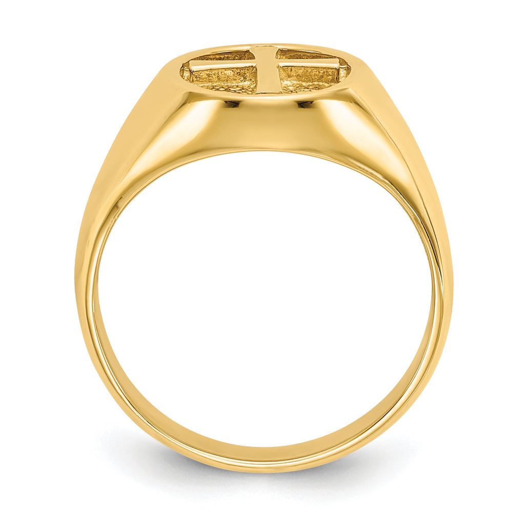 14k Polished Eternal Life Cross Ring