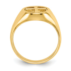 14k Polished Eternal Life Cross Ring