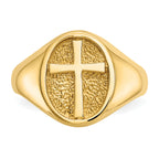 14k Polished Eternal Life Cross Ring