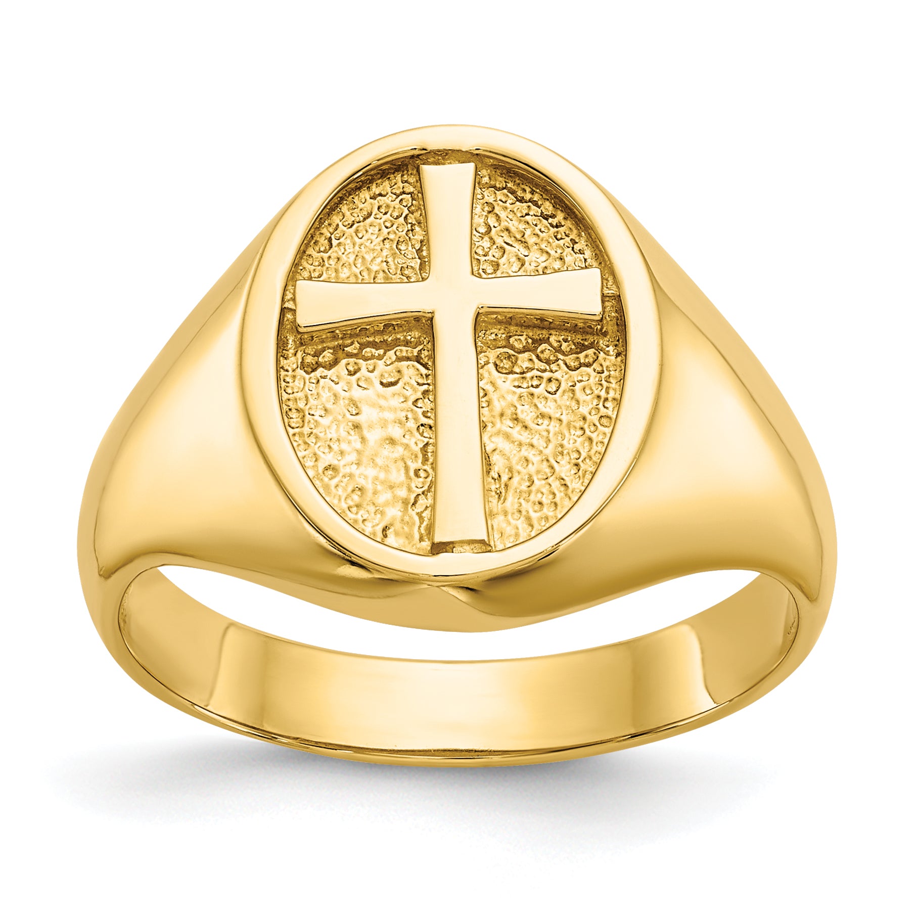 14k Polished Eternal Life Cross Ring