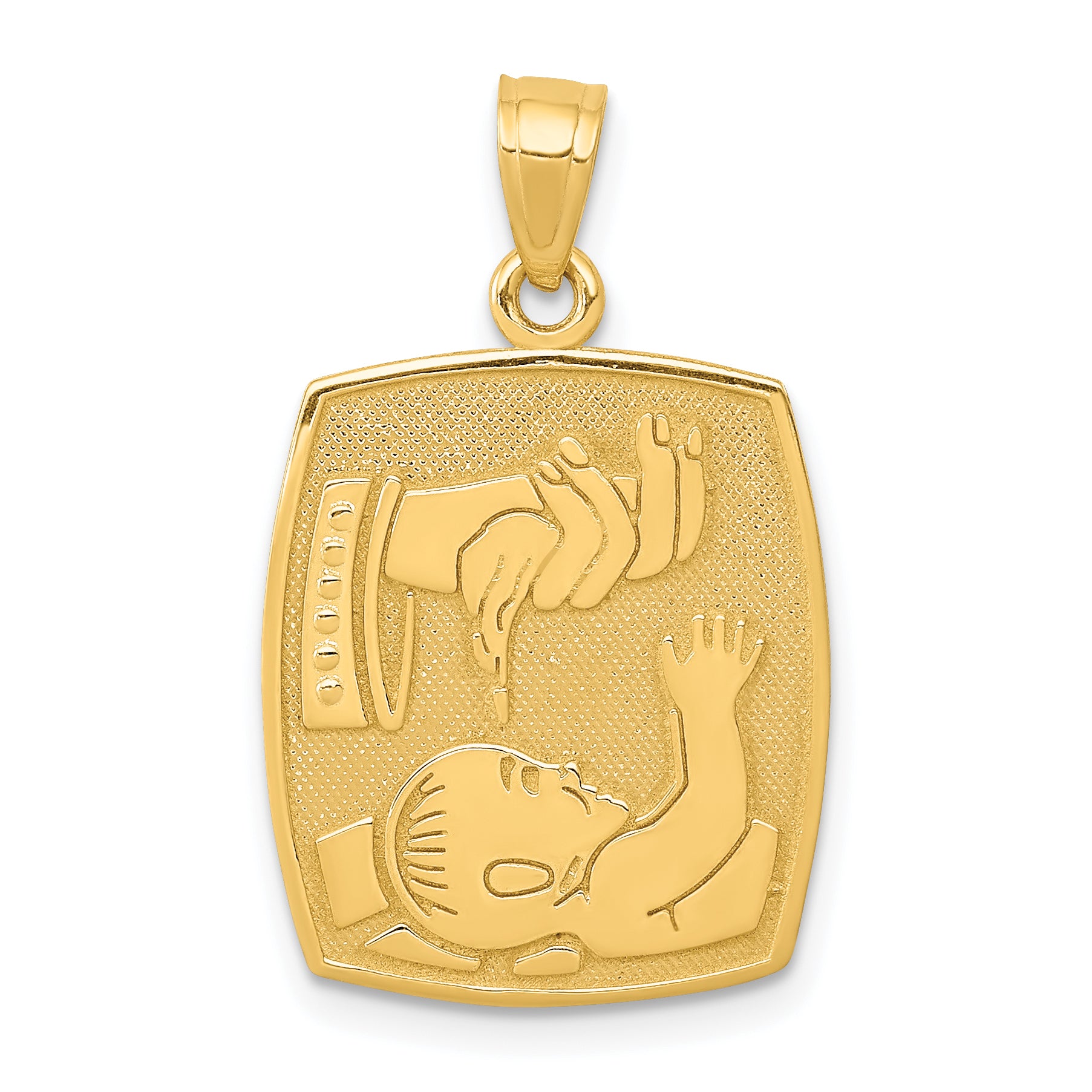 14K Satin / Polished Baptism Pendant Main image