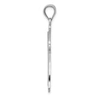 14K White Gold Cross Pendant with Rhodium Finish Elegant Solid Design