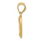 14K Two-Tone Gold Heart Initial A Pendant with Diamond-Cut Finish