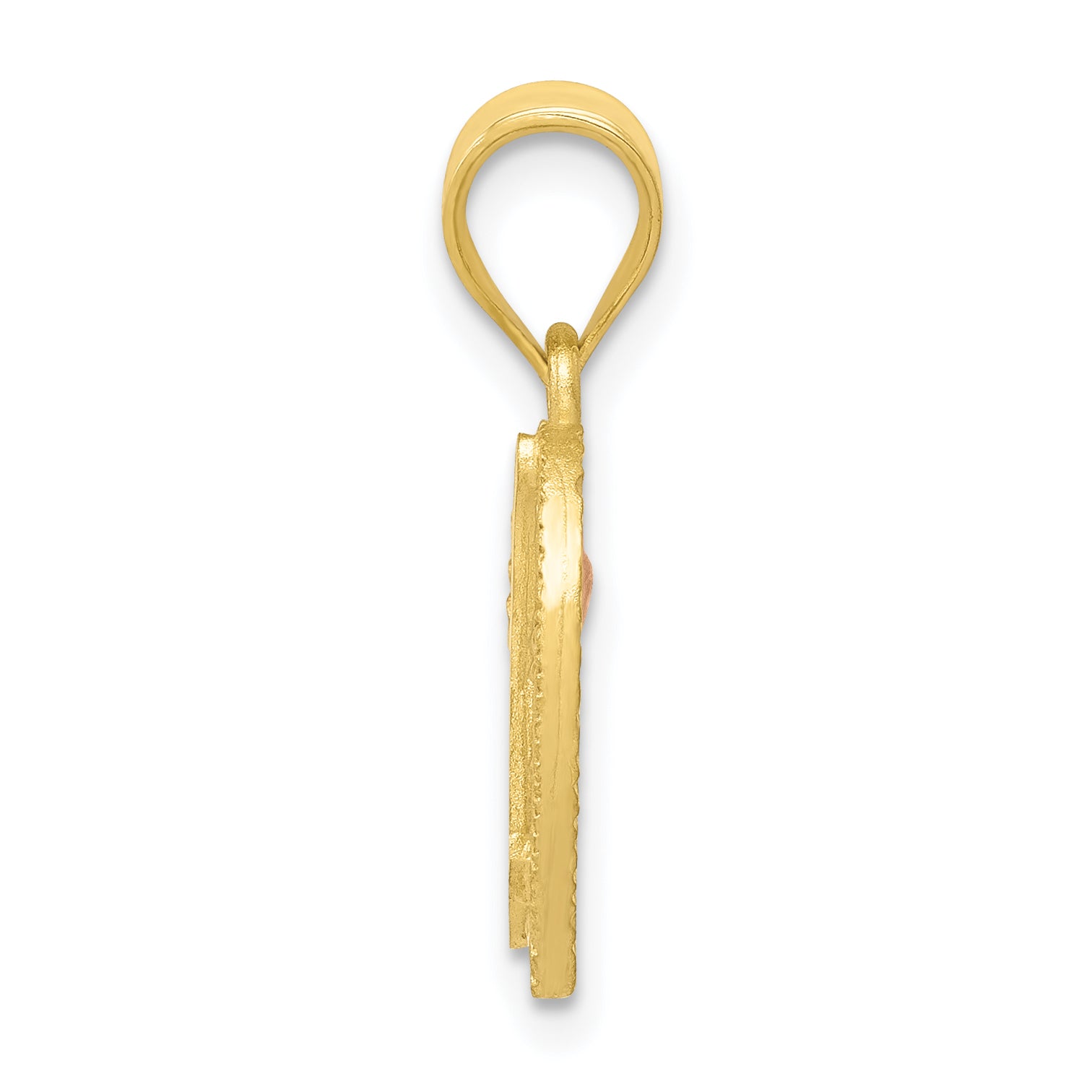 14K Two-Tone Gold Heart Initial N Pendant with Diamond-Cut Finish Secondary image