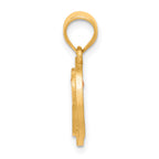 14k Two-Tone Gold Heart Initial P Pendant with Diamond-Cut Finish