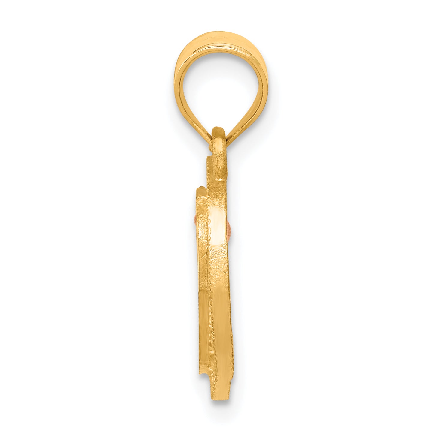 14k Two-Tone Gold Heart Initial P Pendant with Diamond-Cut Finish