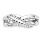 14k White Gold Polished X Dome Ring