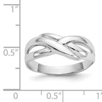 14k White Gold Polished X Dome Ring