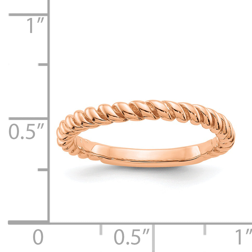 14k Rose Gold Polished Twisted Band Secondary image
