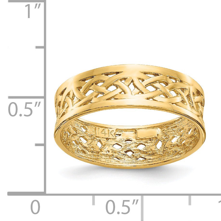 14k Polished Celtic Knot Band