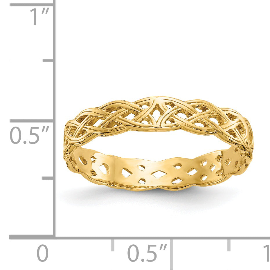 14k Polished Celtic Knot Band