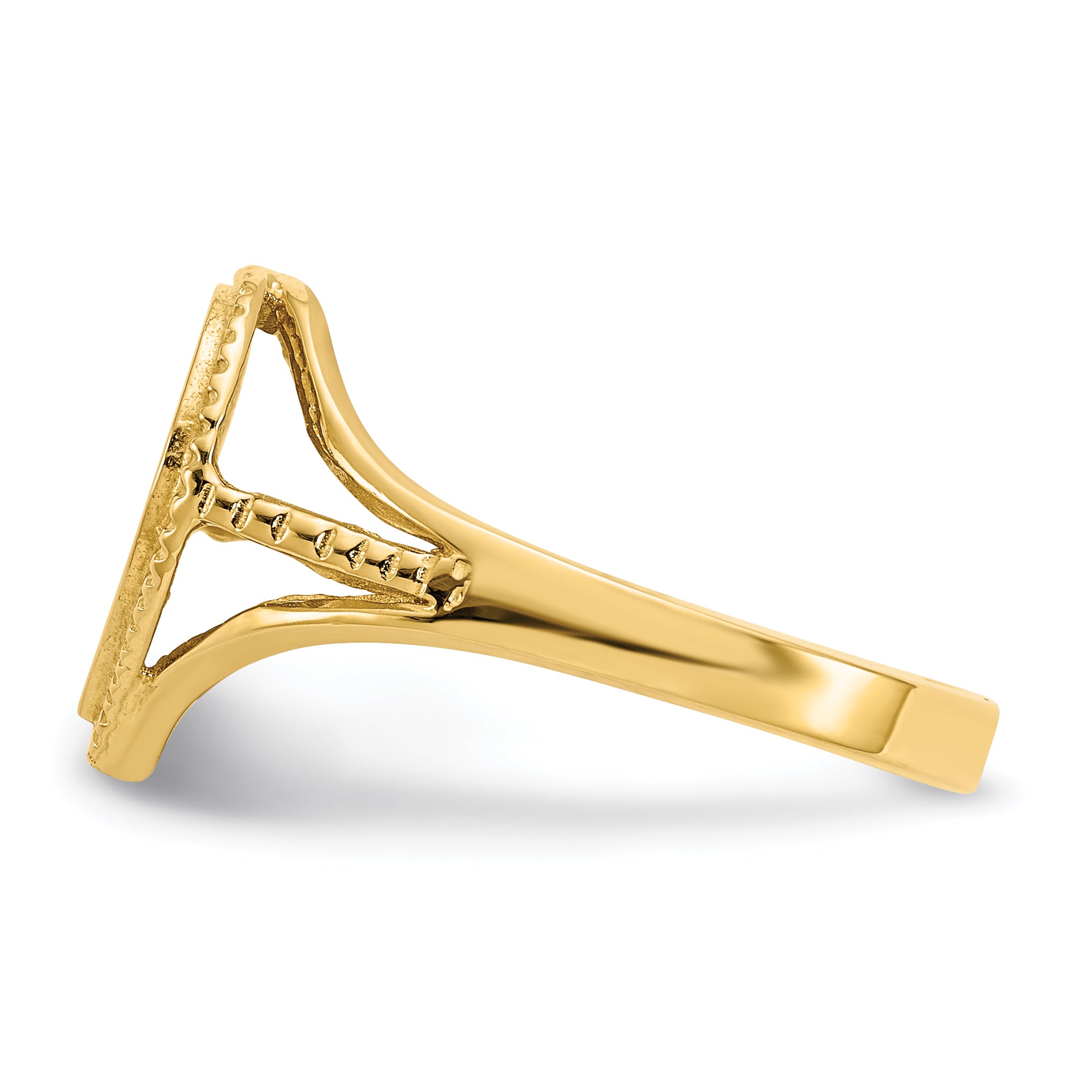 14k #1 Mom in Heart Ring