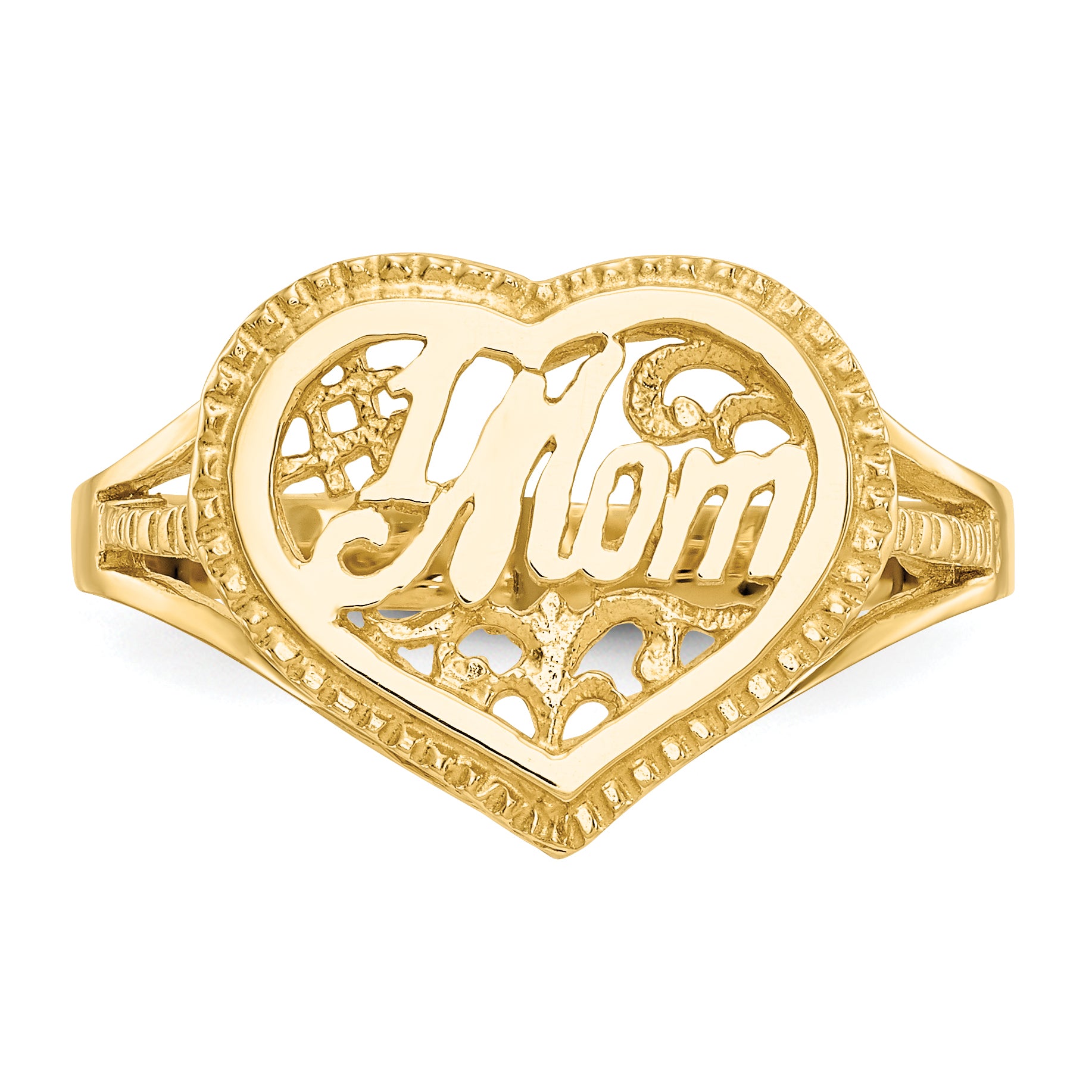 14k #1 Mom in Heart Ring - 7
