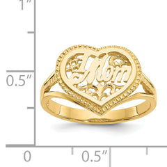 14k #1 Mom in Heart Ring - 7