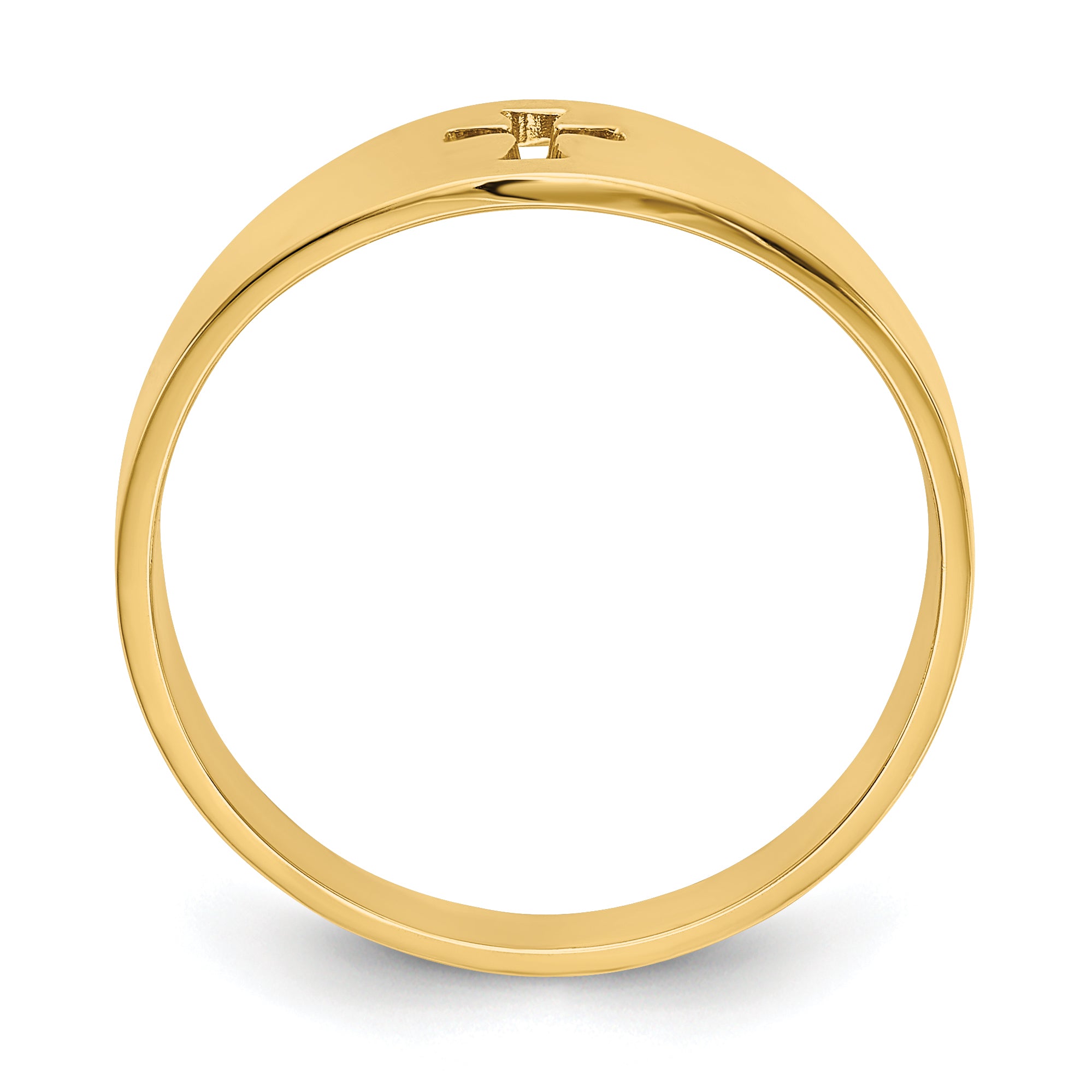 14k Polished Cut-out Cross Ring Secondary image