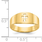 14k Polished Cut-out Cross Ring