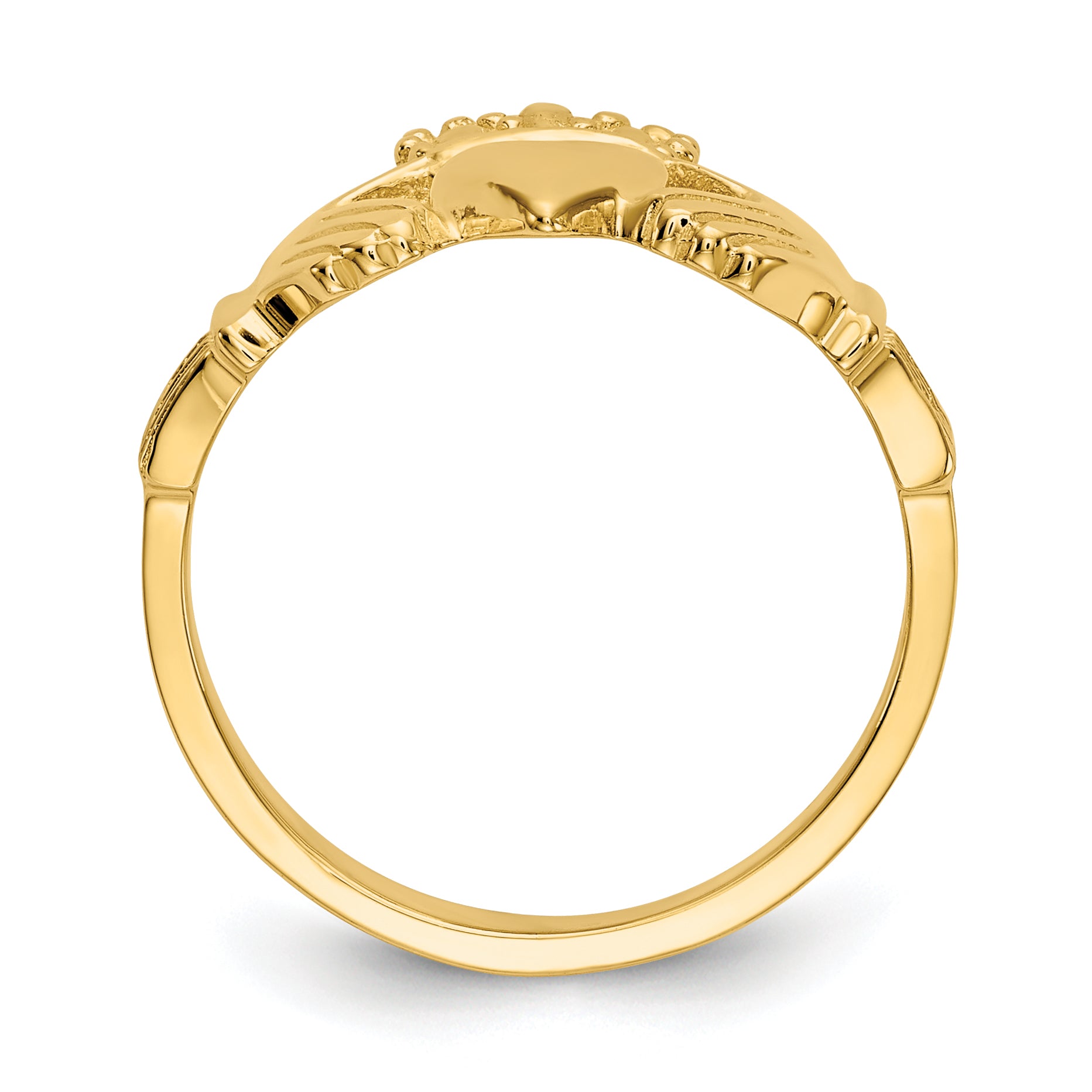 14k Polished Claddagh Ring Secondary image