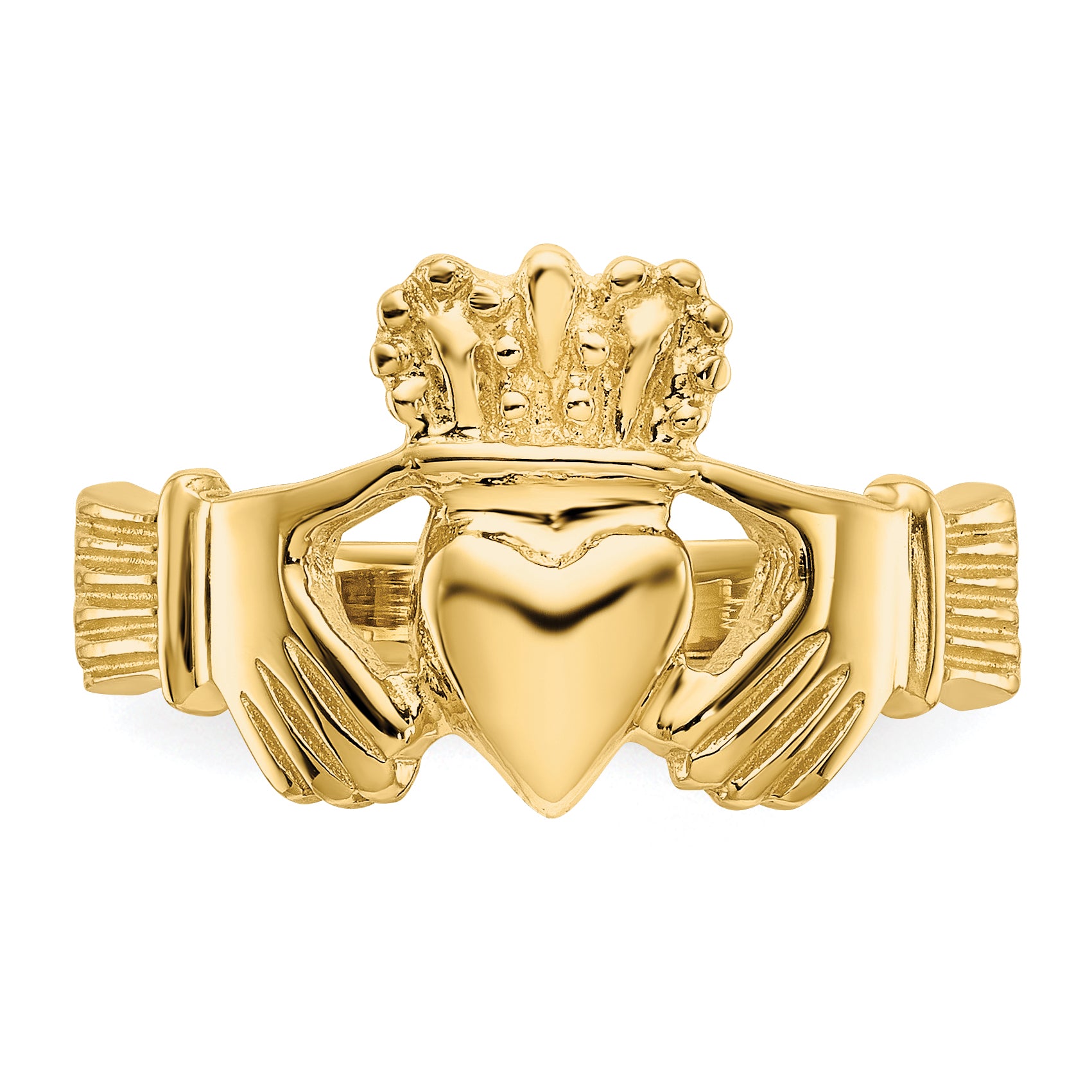 14k Polished Claddagh Ring