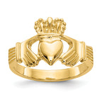 14k Polished Claddagh Ring