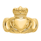 14k Polished Domed Claddagh Ring
