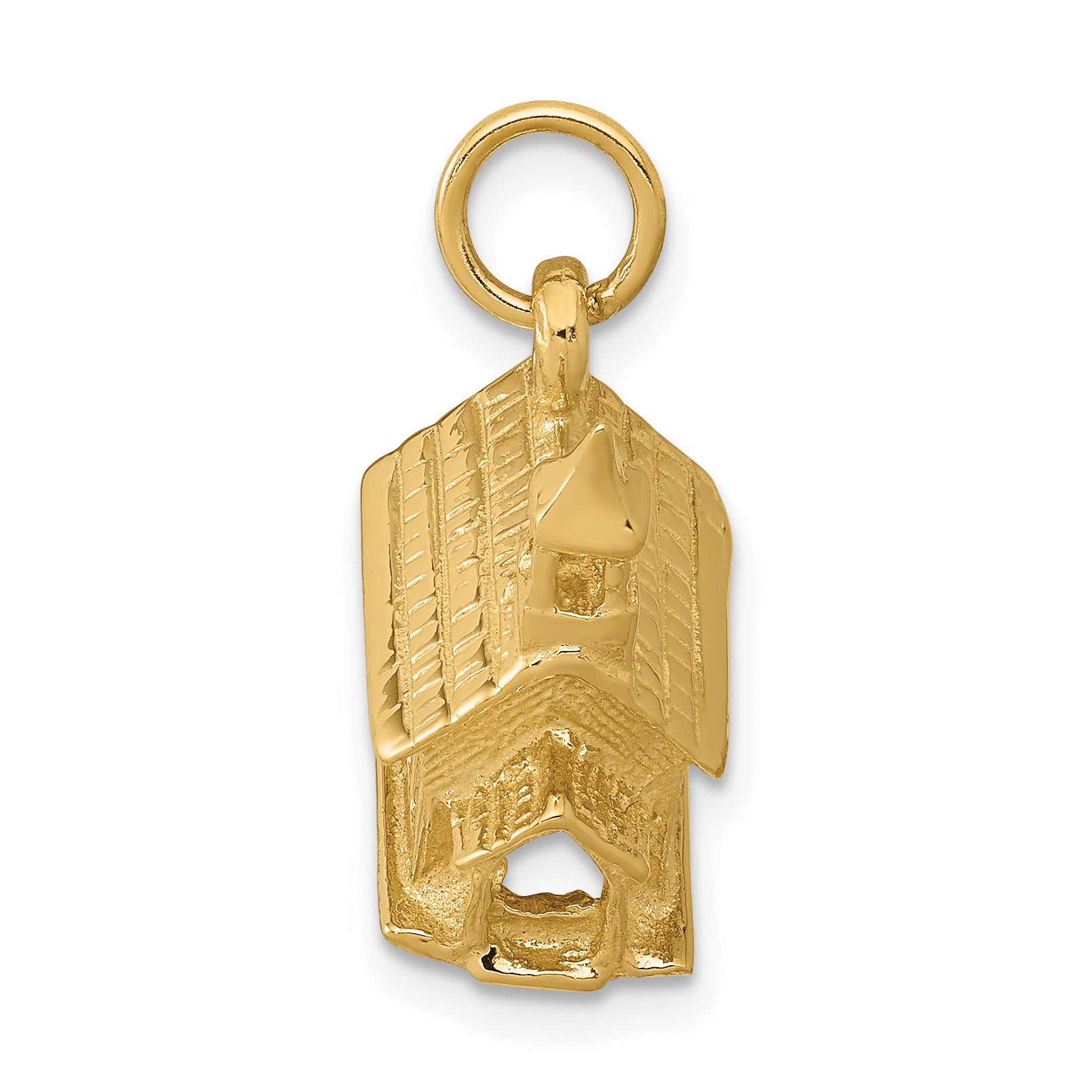 14K Gold 3D Church Charm with Elegant Themed Design Secondary image