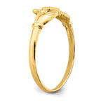 14k Polished and Satin Claddagh Ring