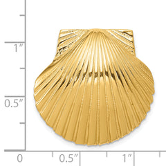 14K Gold Scallop Shell Slide Pendant  Fits 8mm & 10mm Omega