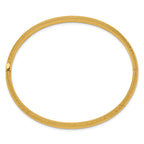 14K Gold Diamond-Cut Hinged Bangle Bracelet for Women
