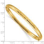 14k 3/16 Fancy Hammered Hinged Bangle Bracelet