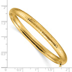 14K Gold Hammered Hinged Bangle Bracelet with Diamond-Cut Finish