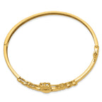 14k 4mm Diamond-cut Claddagh Hinged Bangle Bracelet