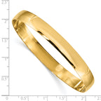 14K Gold Polished Half-Round Engravable Women's Bangle Bracelet